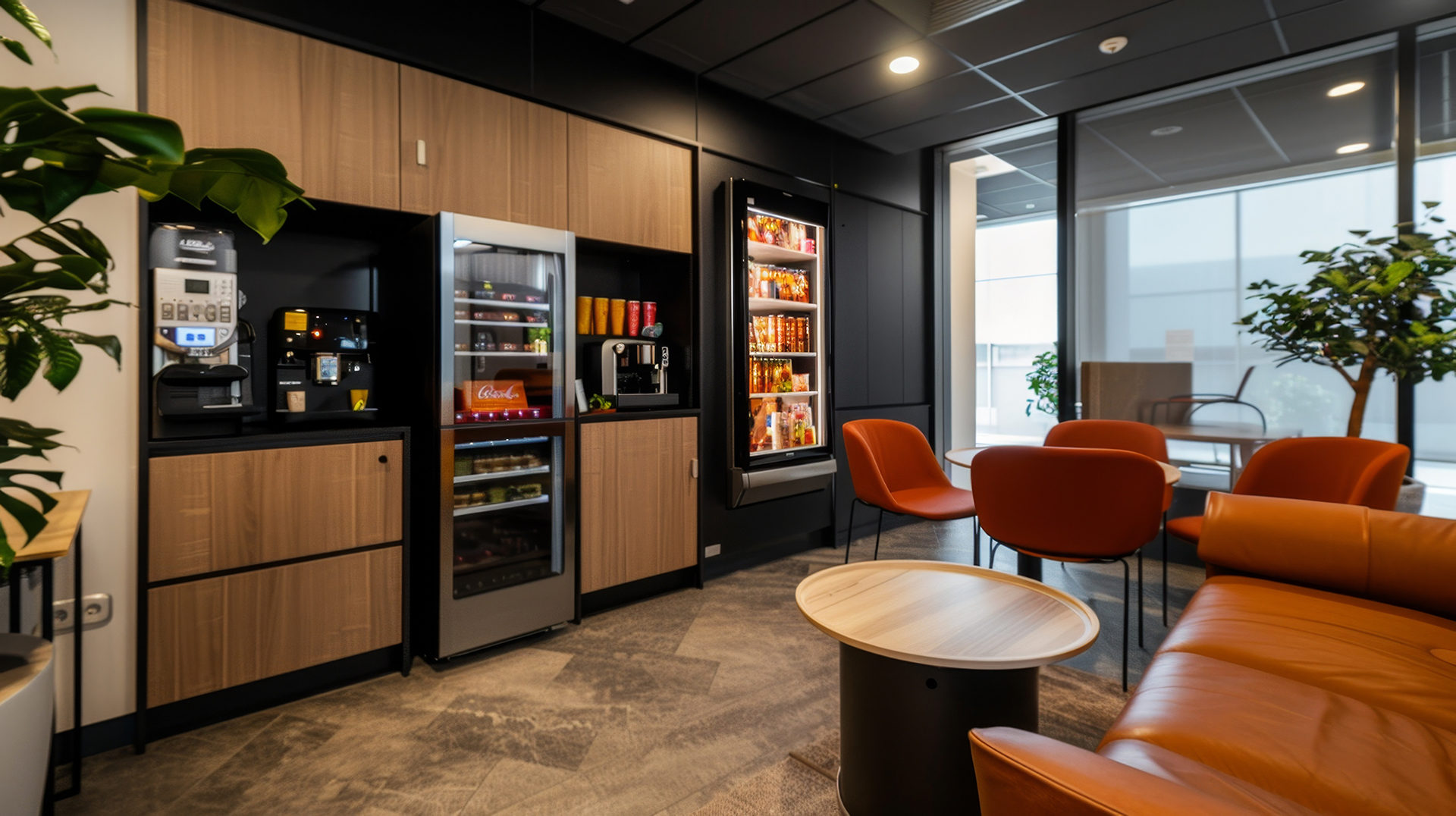 Vending machines in a office setting