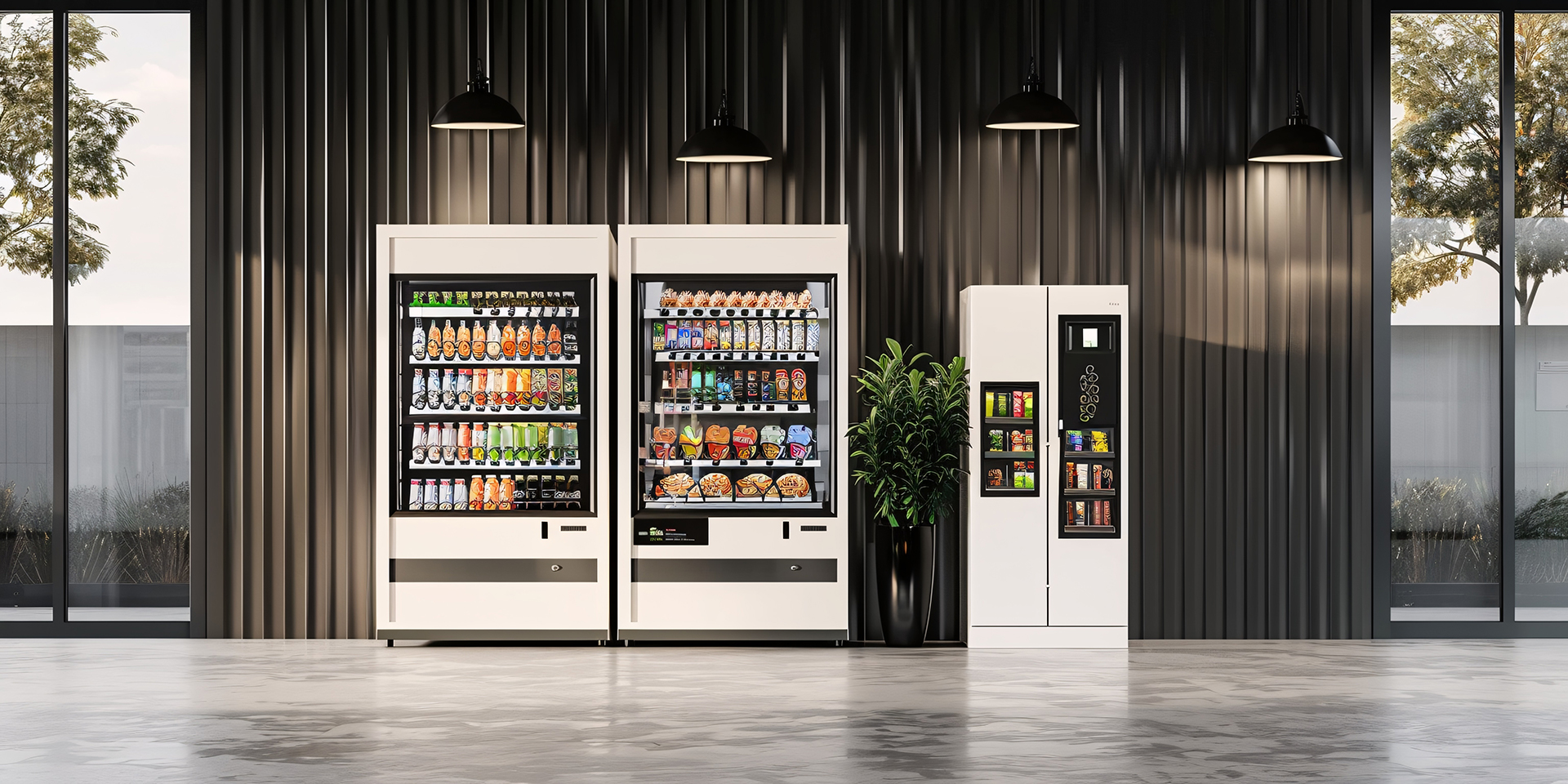 Vending machines shot from farther away